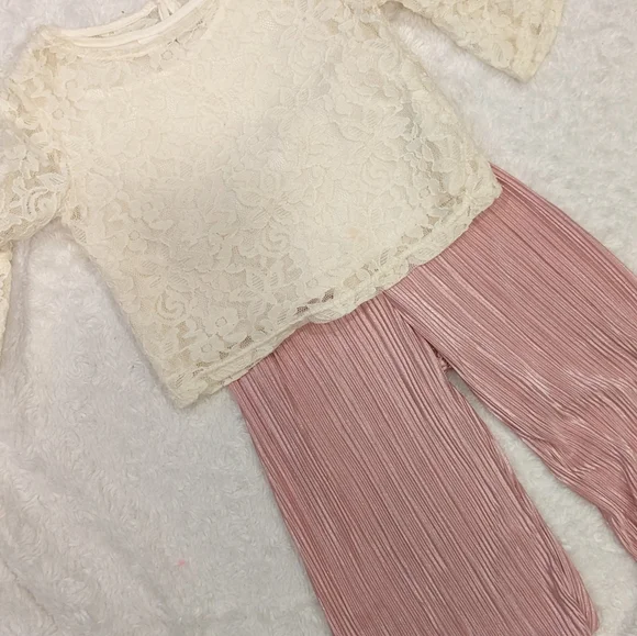 H&M plisse pink pants Girl 2-3 yr - Picture 4 of 4